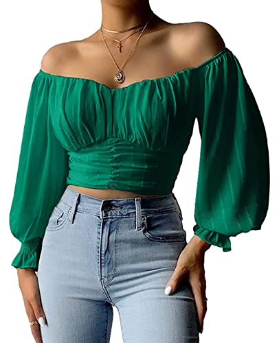 Off The Shoulder Puff Sleeve crop